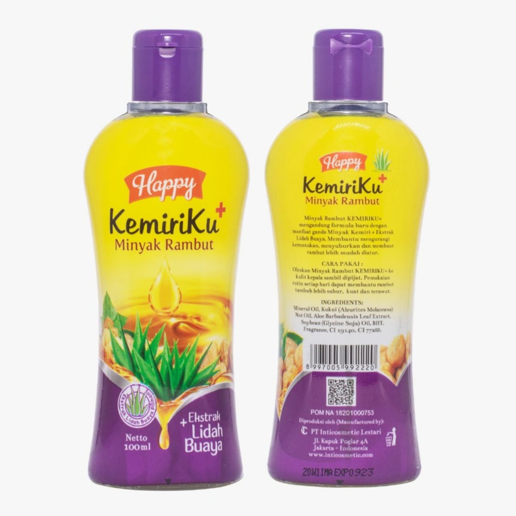 [Per Pc] Minyak Rambut Happy Kemiriku + Ekstrak Lidah Buaya Aloe Vera Original BPOM