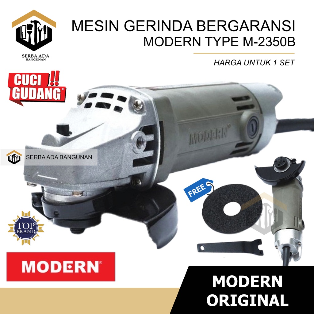 MODERN M-2350 B Gerinda Tangan 4 Inch Angle Disc Grinder Gurinda Grinda Listrik Mesin M2350B M-2350B