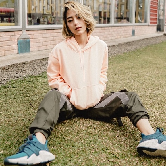 SWEATERHOODIE -  HOODIE JUMPER POLOS SIZE M-XXL (PRIA & WANITA) TERLARIS-PEACH