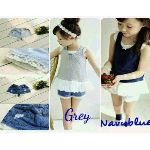Setelan Dres Dan Jeans Anak Perempuan Charming Girl Import (ZH-JSP017)