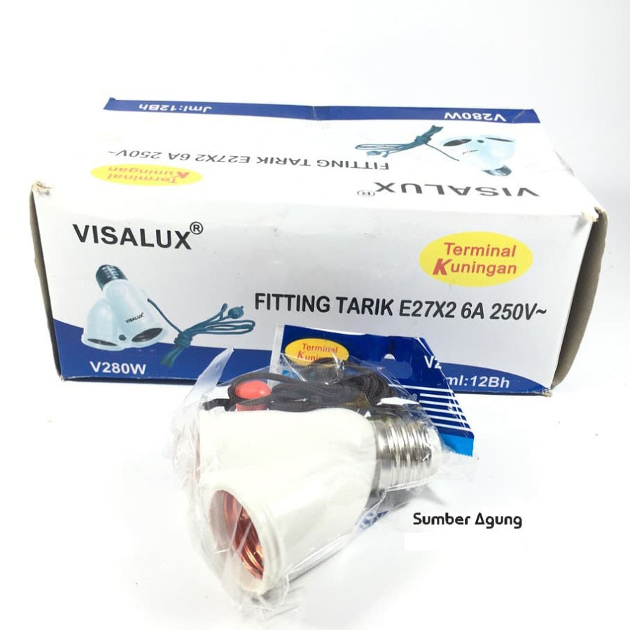 Fiting Tarik Visalux Fitting Double Kembar V280W Terminal Kuningan