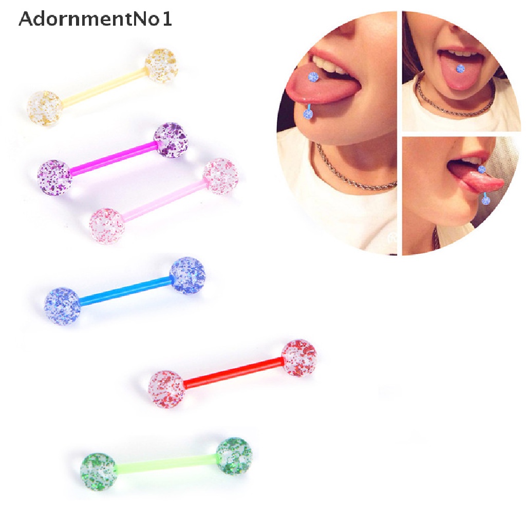 (AdornmentNo1) 7pcs / lot Anting Tindik Lidah / Tubuh Bentuk Batang Glitter Untuk Hadiah