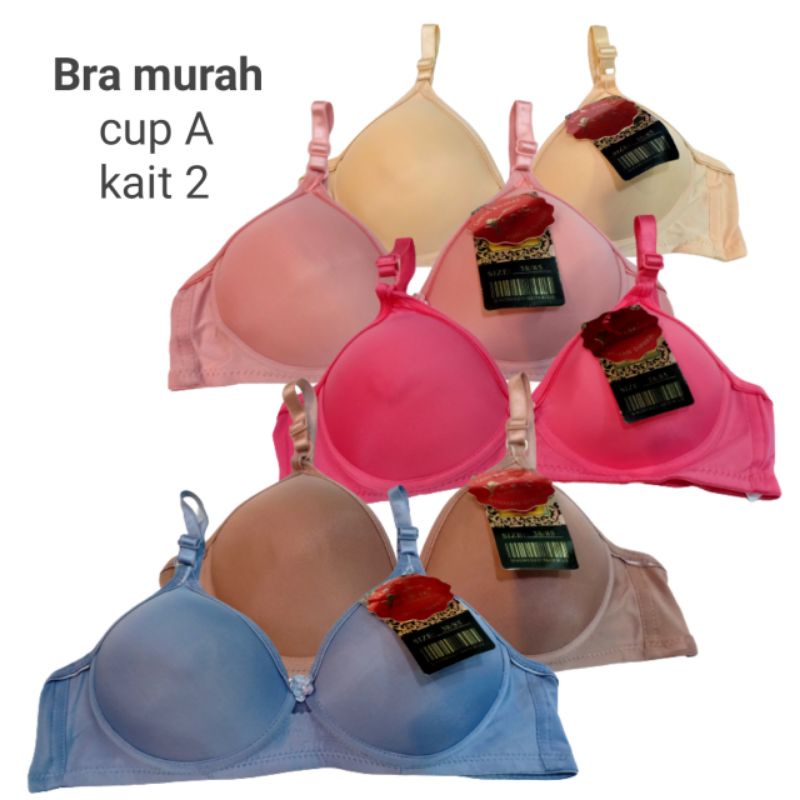 Bra busa murah meriah bh bra polos obral kait 2 cup A