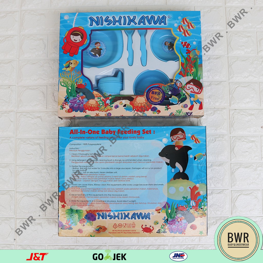 FEEDING SET NISHIKAWA ( Ukuran M ) Perlengkapan Makan Bayi | Gift Set