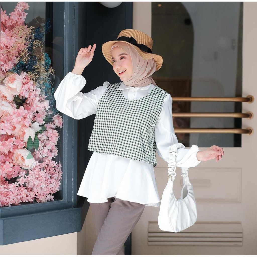 Kiss.ID / YUZU PEPLUM BLOUSE / Grosir Baju Atasan Blouse Wanita Muslim Fashion Murah Yuzu