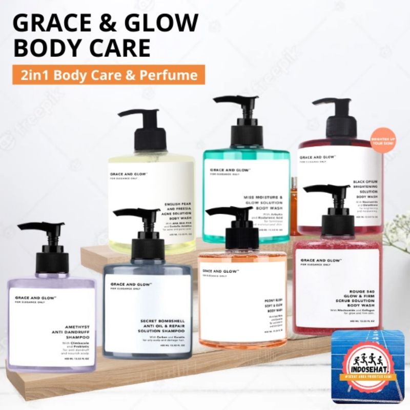 BPOM - Grace &amp; Glow Black Opium Brightening - English Pear &amp; Freesia - Rouge 540 Anti Acne Solution Brightening Body Wash Body Scrub Sabun Badan Original Grace and Glow