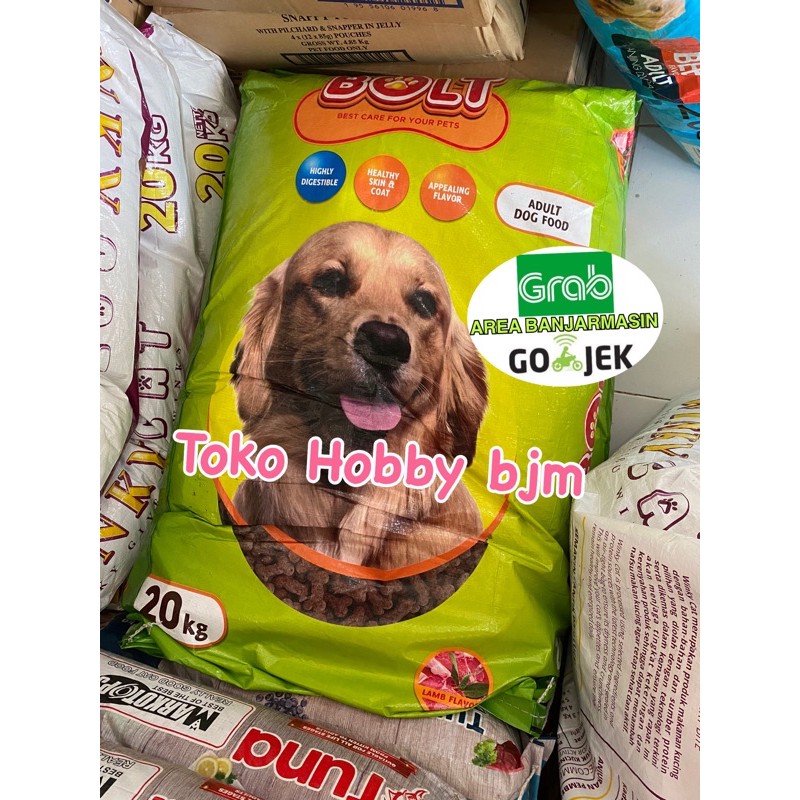 Bolt dog makanan anjing 20kg dryfood adult dry food pakan kering pelet pellet 20 kg