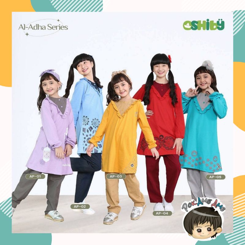 Setelan Anak Remaja Perempuan Katun Combed Al Adha Oshiby