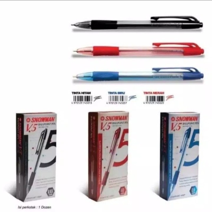 PULPEN BOLPEN BOLPOINT PEN PENA SNOWMAN V - 5 / V5 SEMI GEL 0.7mm PER PCS