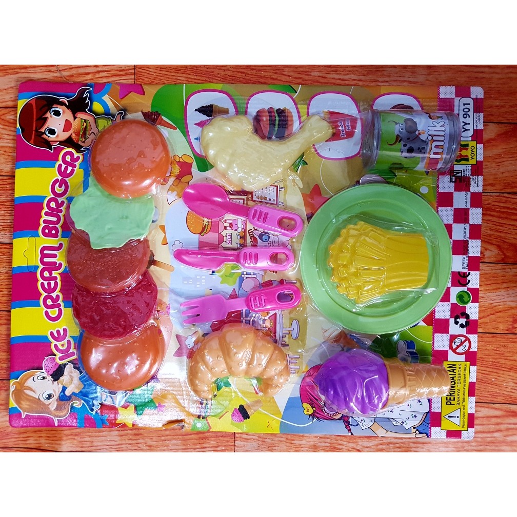 Mainan Anak Ice Cream &amp; Burger Set (SNI)