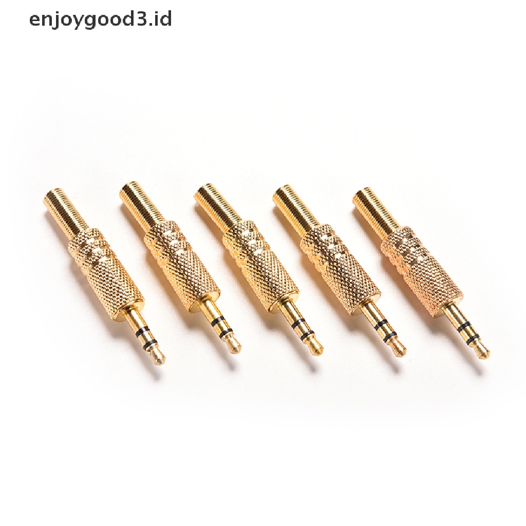 (Rready Stock) 1 Pcs Adaptor Konektor Jack Audio TRS 3.5 mm 1 / 8 &quot;Male Lapis Emas  (ID) Buku Novel Dewasa Dalam Bahasa Mandarin