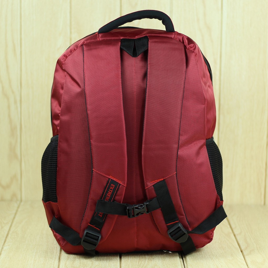 Back Pack Extreme Merah Garis Putih Ransel Cowok Cewek Kekinian Keren Murah Berkualitas