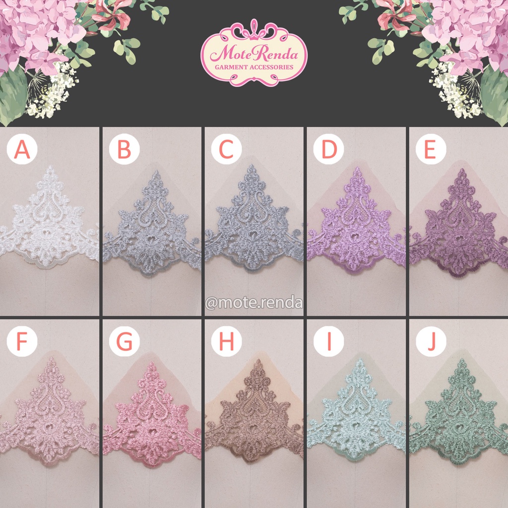 Renda lace, lebar 16cm (harga per 50cm) kode 5LKB1601
