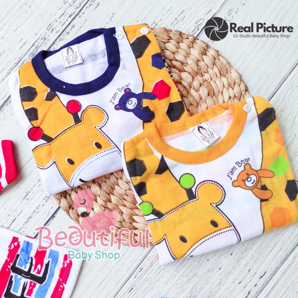 Setelan Bayi Panjang Motif Jerapah / Setelan Piyama Bayi / Baju Bayi Panjang Merk Yeiko / Baby.ou