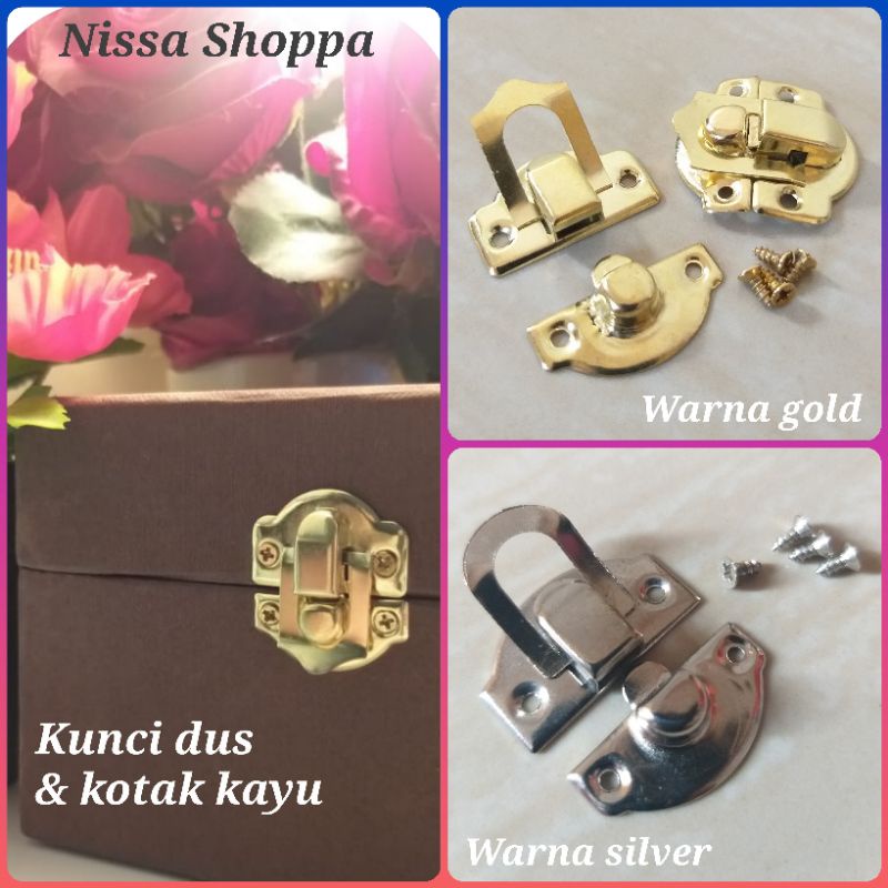 Kunci dus isi 100 pasang + mur 400 pcs lengkap tinggal pasang / kunci kotak rokok / kunci plakat / k