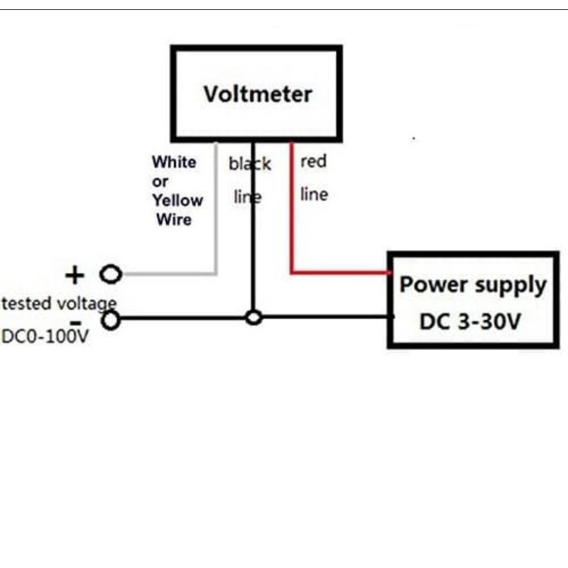 DC voltmeter 0-100 V mini 3 kabel 0.36&quot; Digital volt meter