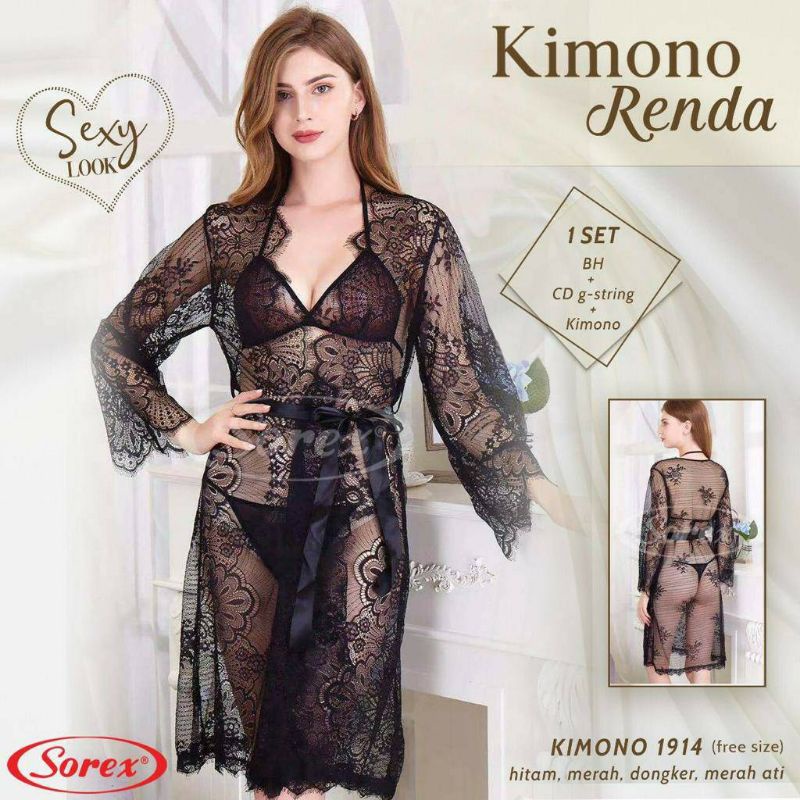 Lingerie Kimono Renda