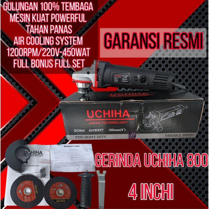 Mesin Gerinda Tangan Gurinda 4 inch UCHIHA Type 800 Kerja Berat Rumah