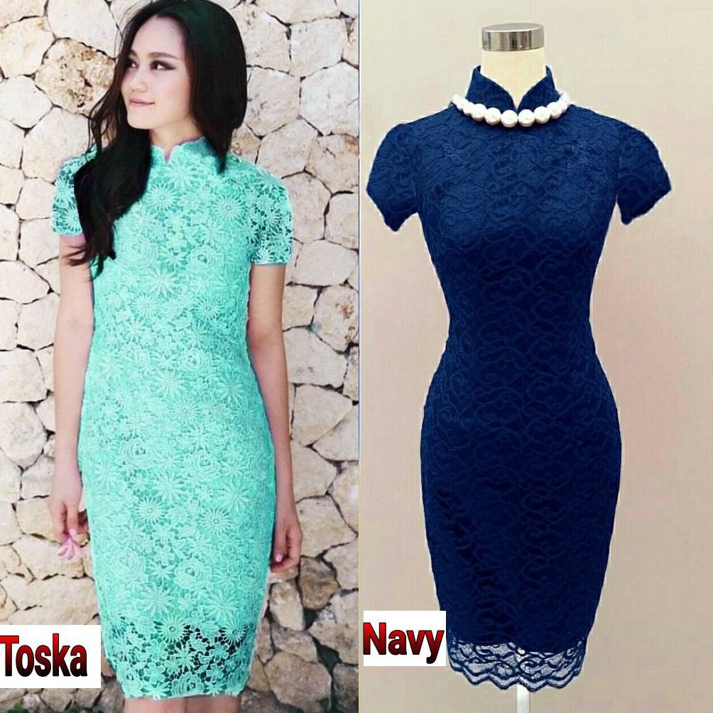 Dress Envy Eunbi Baju Pesta Brokat Niken Dress Shopee Indonesia