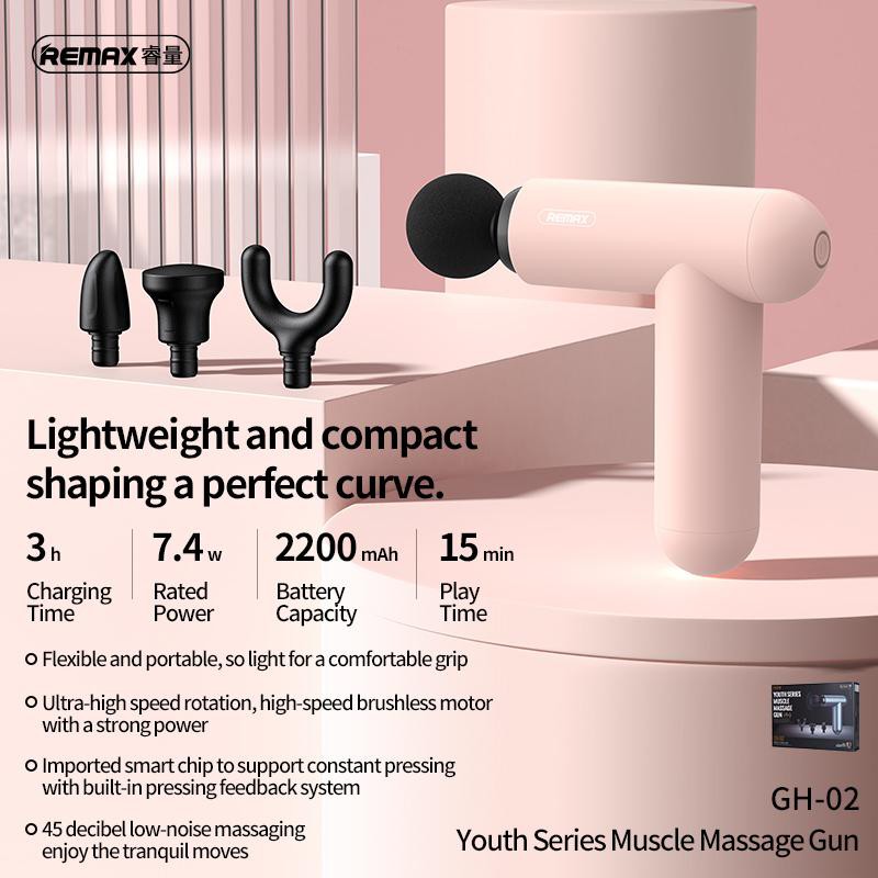Remax Youth Series Muscle Massage Gun GH-02 (2200mAh) 3 Level Speed