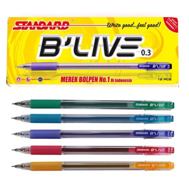 

Standard Pen B'LIVE 0.3 12pcs (Harga Grosir Termurah!)