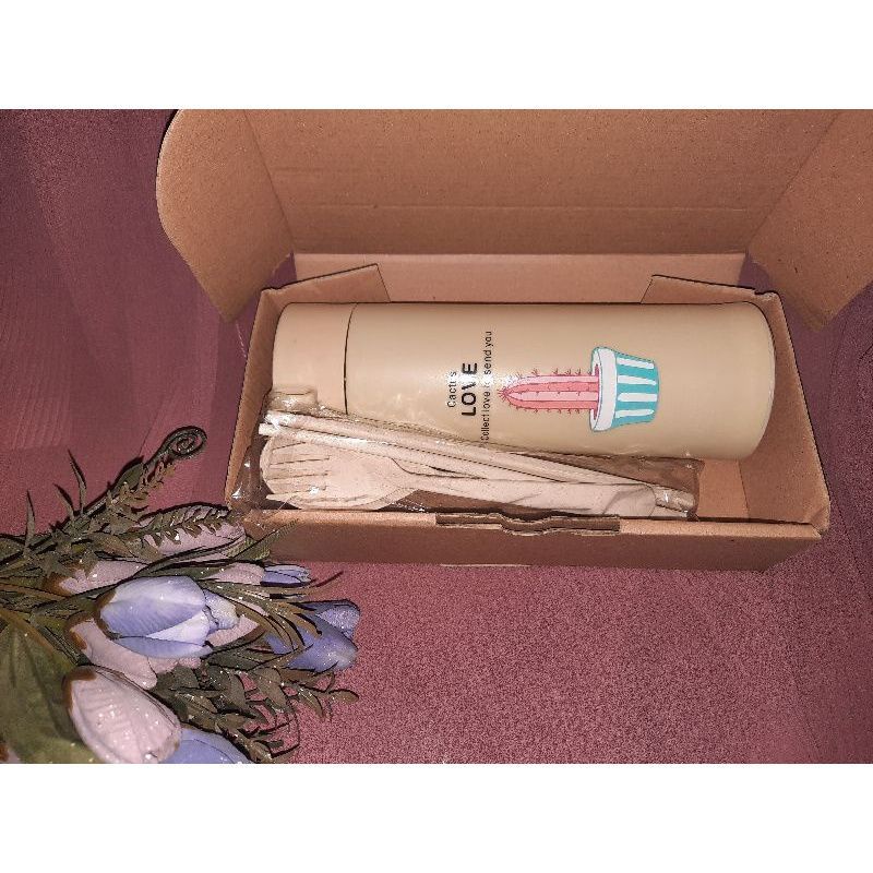 

~aenkgift~ Hampers Gift Box Tumblr Kaktus Dan Set Alat Makan Murah Grosir