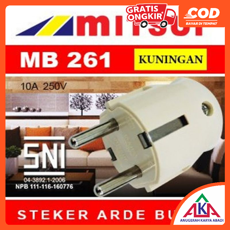 Steker Arde MITSUI PLUTO MB 261 Colokan Bulat SNI