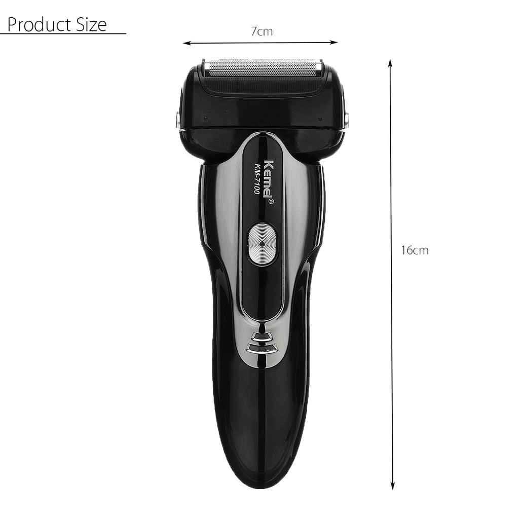 AKN88 - KEMEI KM-7100 IPX6 Waterproof Floating 3 Heads Electric Shaver Raz