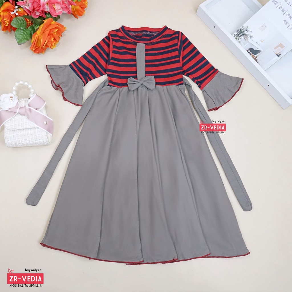 Gamis Farissa UK 6-7 Tahun / Baju Anak Muslim Dress Panjang Ngaji Murah Lengan Anak Perempuan