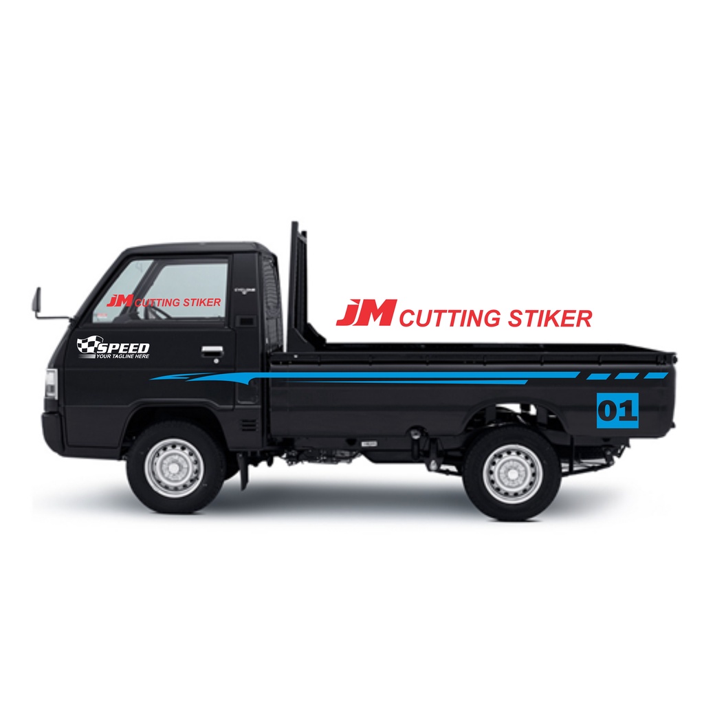 Stiker mobil pick up l300 cutting stiker body samping pick up l300 apv carry grandmax