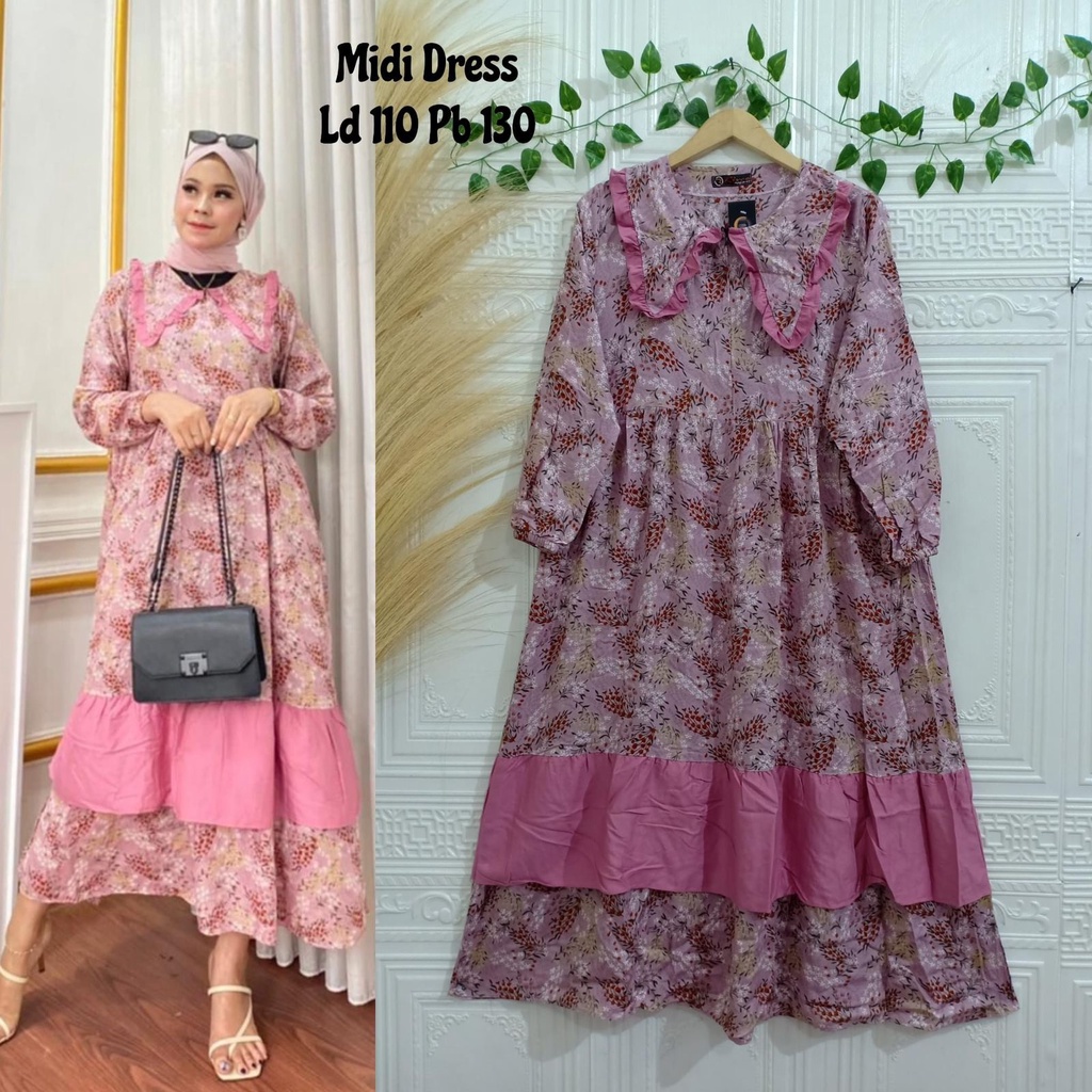 midi dress // midi dress terbaru //midi dress muslim//midi dress kekinian