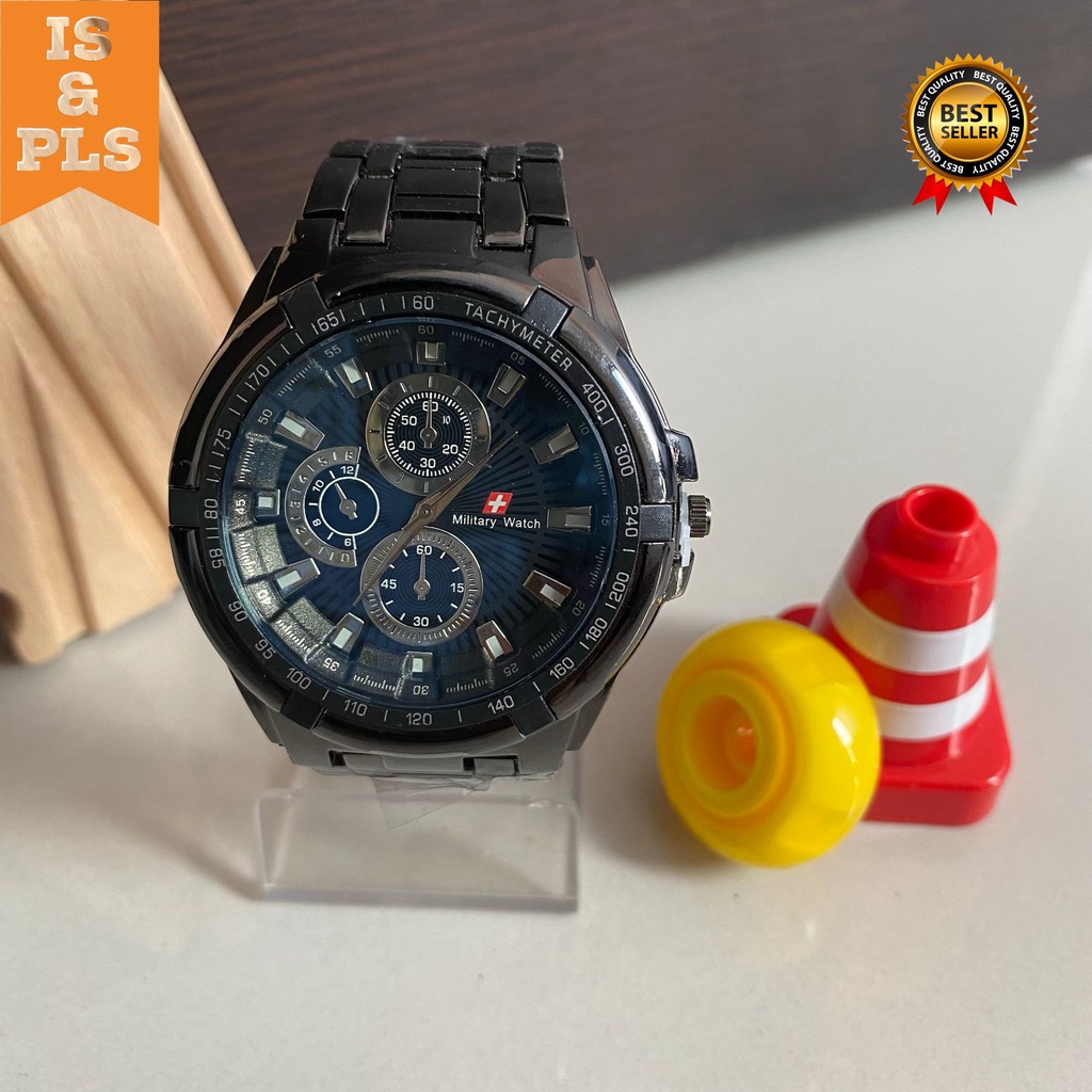 [iS-COD] - JAM TANGAN RANTAI SPORT PRIA TERBARU SA0024 KASUAL STAINLESS STEEL BLACK / JAM TANGAN ANT