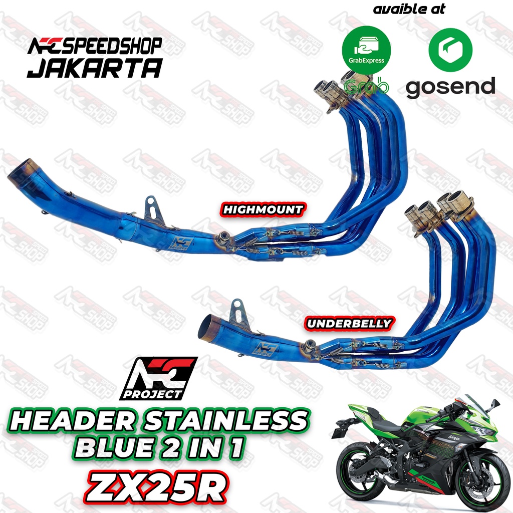 STAINLESS HEADER STAINLESS BLUE 2IN1 SERIES KAWASAKI ZX25R ZX 25 R