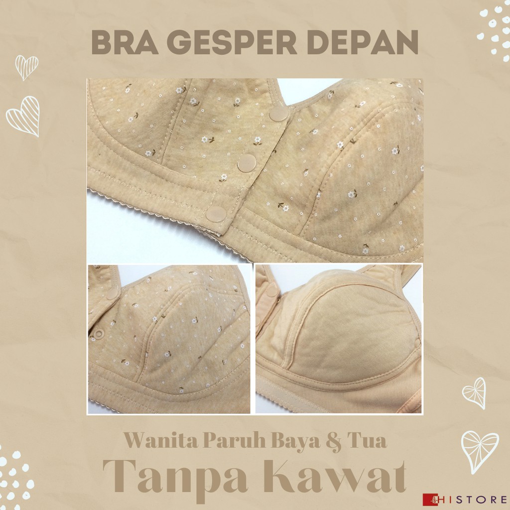 [HI] Bra Seamless Push Up Nirkabel Gesper Depan 170 Wanita Paruh Baya dan Tua