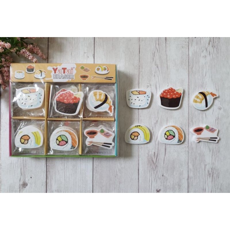 (6pc) hapusan anak lucu BTS BT 21/PENGHAPUS DINO/STIP-Sushi