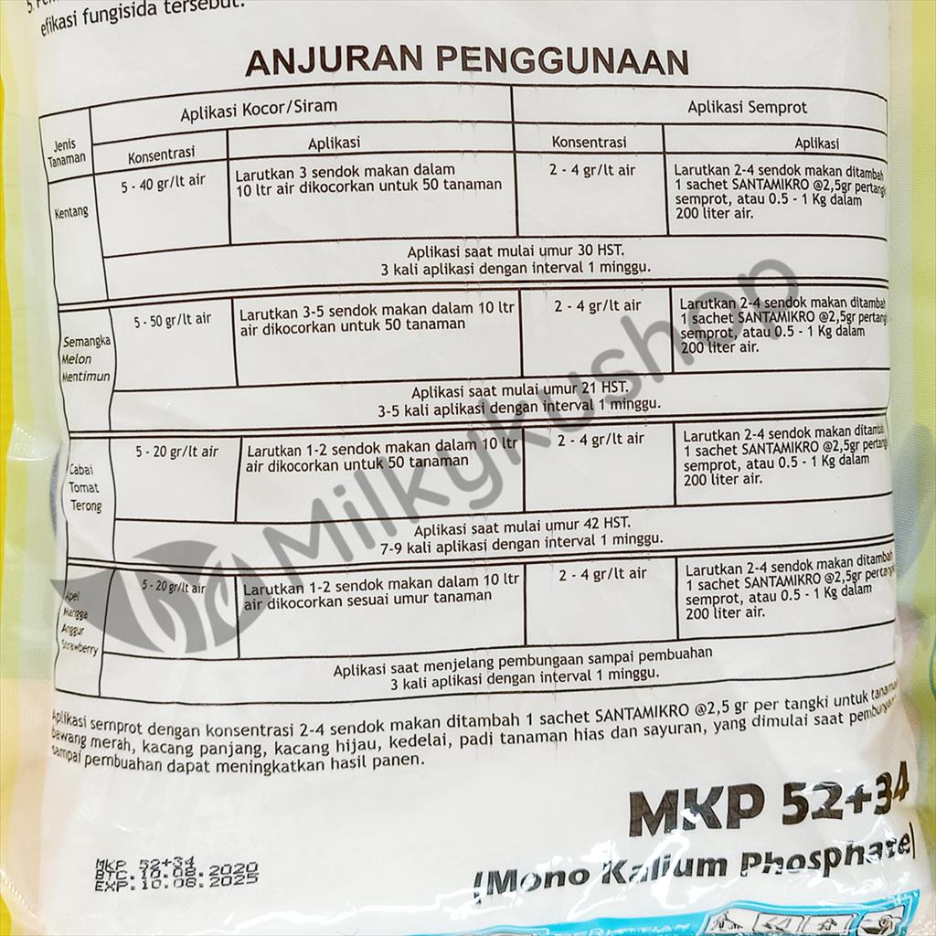 PUPUK SANTAGROW MKP 52+34 BERAT 1 KG KEMASAN PABRIK