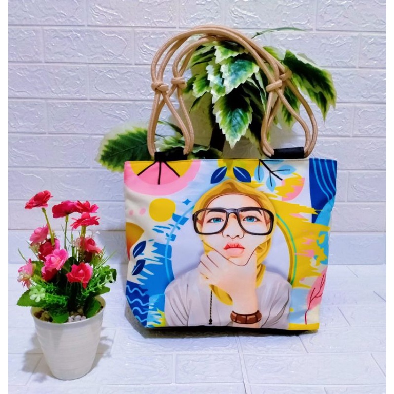 tas tote bag tali sumbu/tote bag kanvas sublim