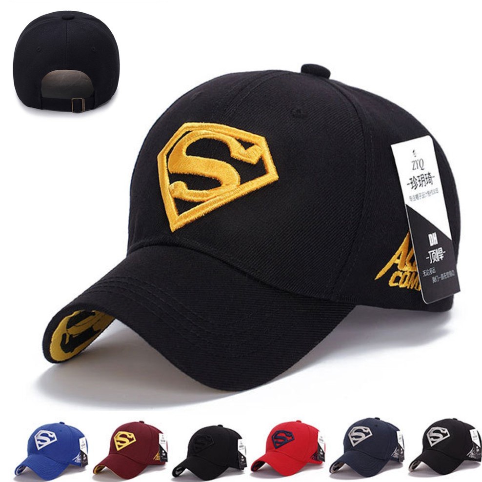 Topi Baseball Adjustable Motif Superman Untuk Pria Dan Wanita