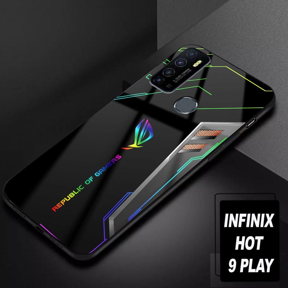 Best Seller SRC Case Hardcase Infinix Hot 9 Play motif Cute ROG Sport Gamers 2D Terbaru Casing Silik