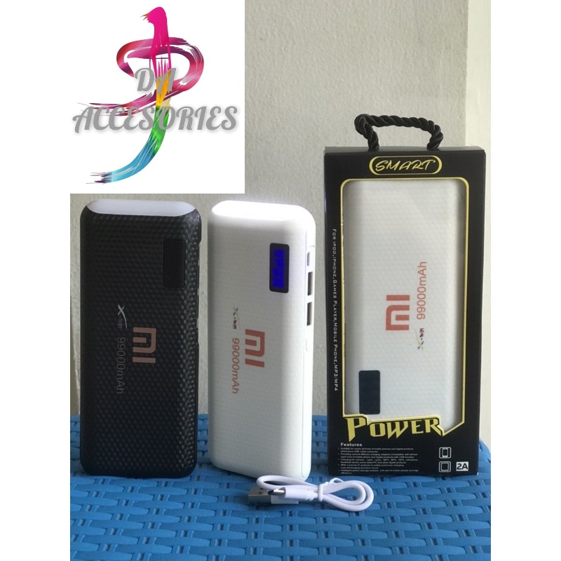 Powerbank Led light powerbank dual usb dua port 99000mah