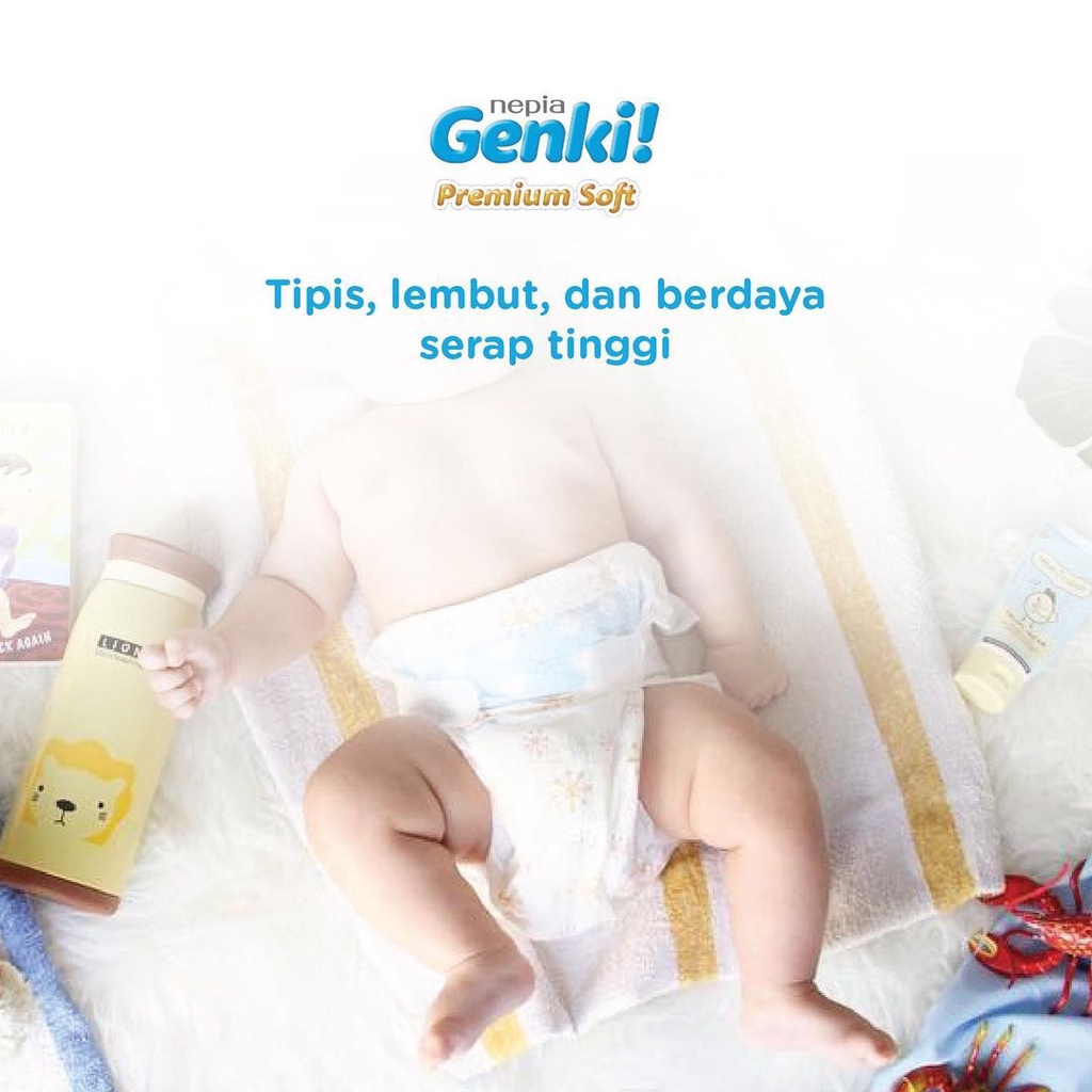 NEPIA GENKI MURAH DIAPERS BAYI PANTS / CELANA / PEREKAT / TAPE PREMIUM SOFT POPOK DIAPER BAYI