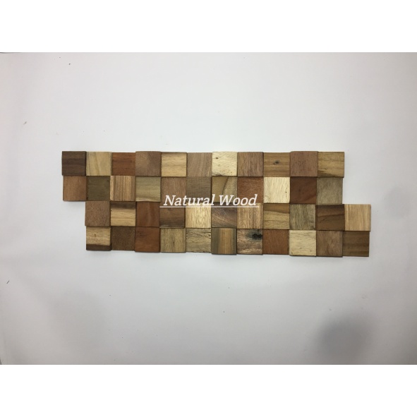 panel dinding kayu square | wall cladding | panel kayu 3D