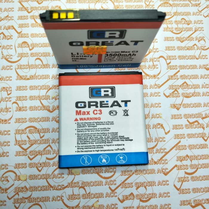 Baterai Battery Batre GREAT Double Power IC Protection ANDROMAX C3 , H11308