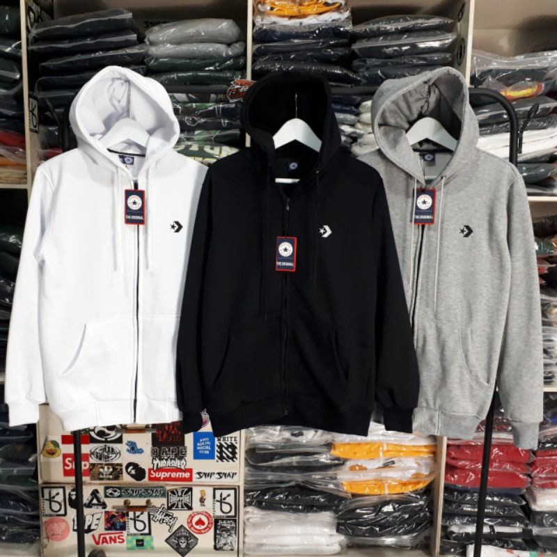 hoodie Converse Logo ZIPPER | Jaket Zipper Converse
