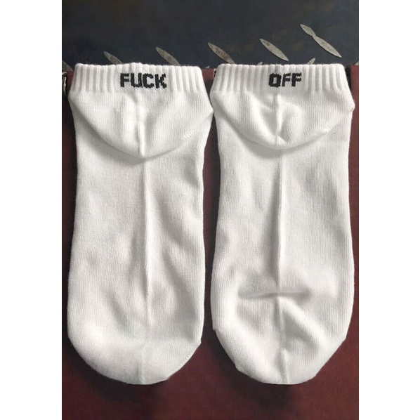 KK-41 kaos kaki pendek pria wanita f off sock cotton katun mata kaki menyerap