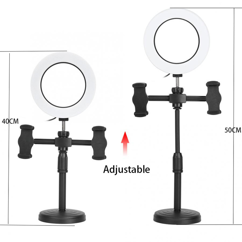 [SB] 6&quot;Selfie Ring Light Fill lamp Multi-function Stand Selfie Stick Round Base Desktop Mount