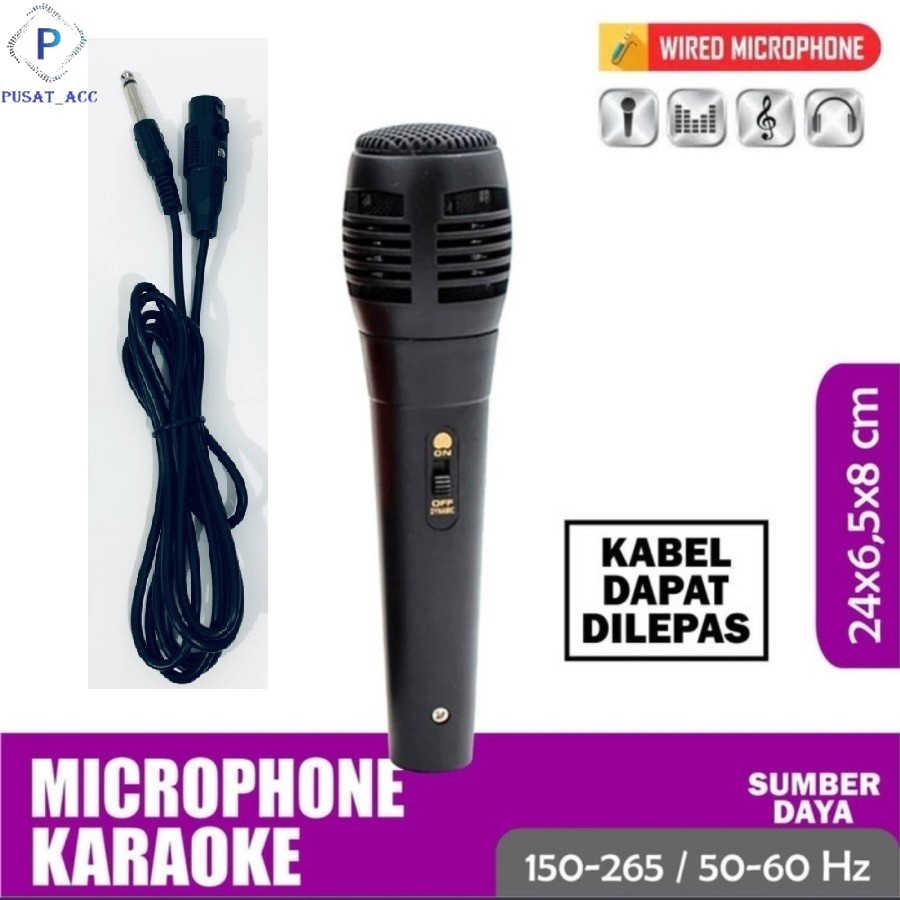 MK02- Wired Microphone Speaker Colokan Besar/ Mic Speaker Colokan Besar