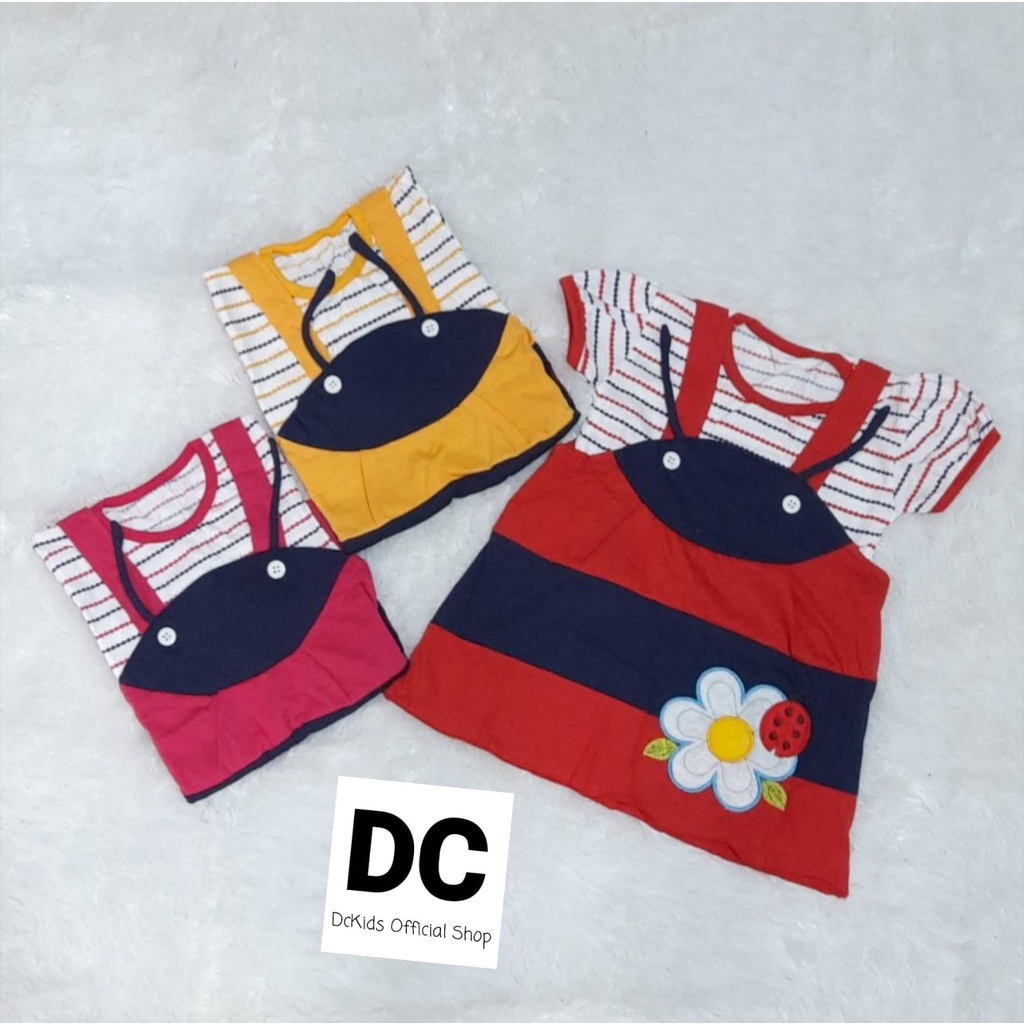 DcKids JUMPER BAYI PEREMPUAN MOTIF BUGS/DRESS BAYI PEREMPUAN/BAJU JUMPER BAYI PEREMPUAN 2-10BULAN