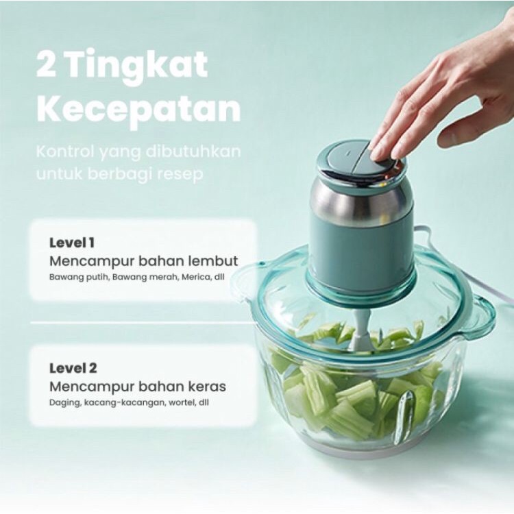 ELEK172 EMILY FOOD CHOPPER PERAJANG MAKANAN  ELEKTRIK 2,5ltr EFC14302