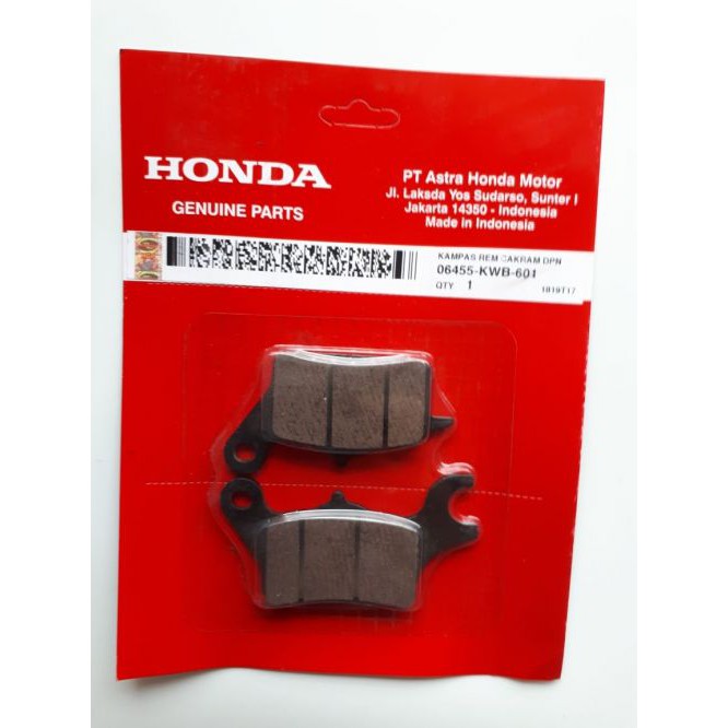 Dispad / Kampas Rem Depan Blade Supra X,125,FI / Kampas Rem Depan Revo / Sonic 06455-KWB-601